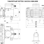 Габаритный чертеж мембранного вакуумного насоса НВМ